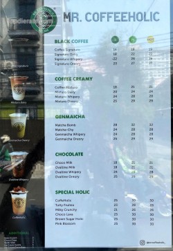 Daftar Harga Menu MR. Coffeeholic