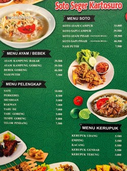 Daftar Harga Menu Soto Seger Kartosuro