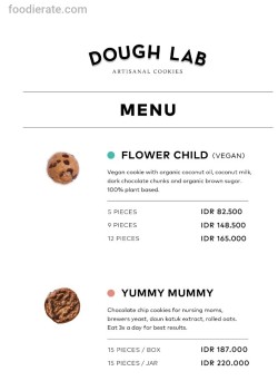 Daftar Harga Menu Dough Lab