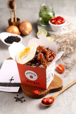 Sambal Matah Chicken Ricebox, Beef Teriyaki Ricebox, Overgood Chicken Ricebox, Blackpepper Chicken Ricebo, Salted Egg Chicken Ricebox