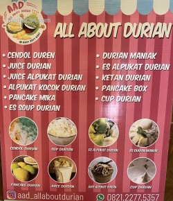 Daftar Harga Menu All About Durian