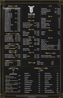 Daftar Harga Menu Odin