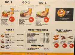 Daftar Harga Menu Pecel Ayam Go