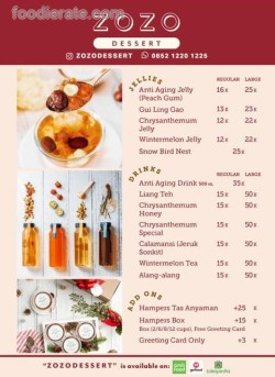 Daftar Harga Menu Zozo Dessert