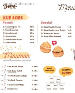 Daftar Harga Menu Boens Soes