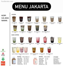 Daftar Harga Menu Kopi Ga Ada Nama