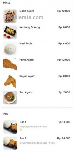 Daftar Harga Menu Aok Ayam Goreng Krispy