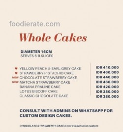 Daftar Harga Menu Scarlett's Cafe