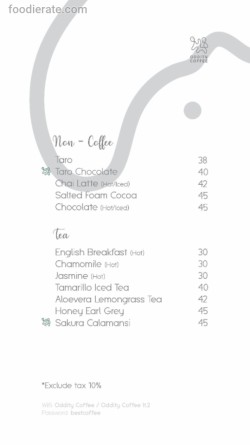 Daftar Harga Menu Oddity Coffee