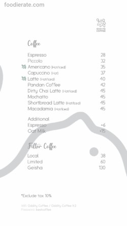 Daftar Harga Menu Oddity Coffee