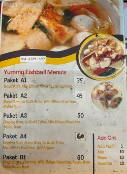 Daftar Harga Menu Yummy Fishball